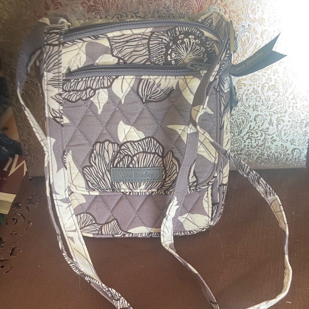 Vera Bradley Purple and White Floral Crossbody Bag